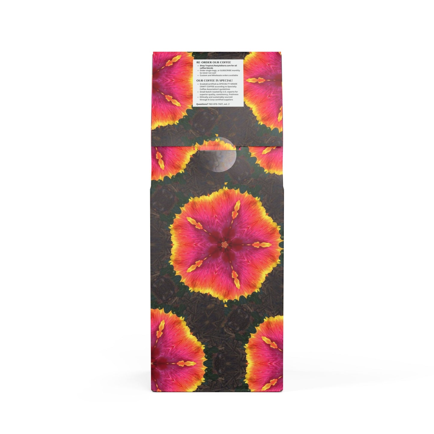 Cocoa Palms Blend™ (Medium-Dark Roast) Specialty Grade Craft Coffee / Hibiscus Kaleido