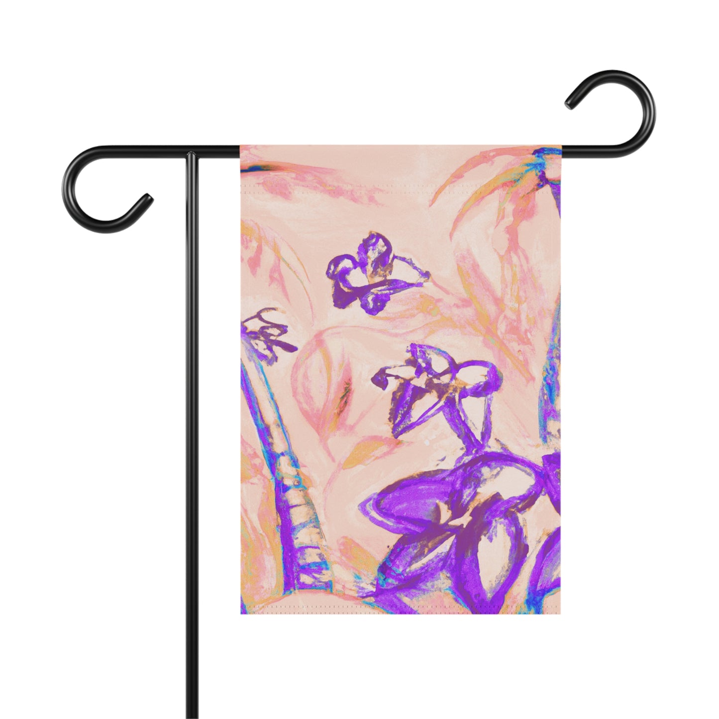 Tropical Garden Flag  - Perfect for Outdoor Decor / Tropical Doodles, Peach