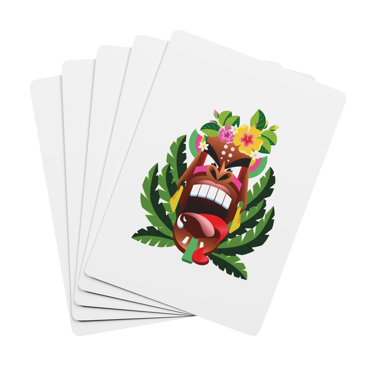 Poker-Sized Playing Cards - Tiki Boss Alelo, white