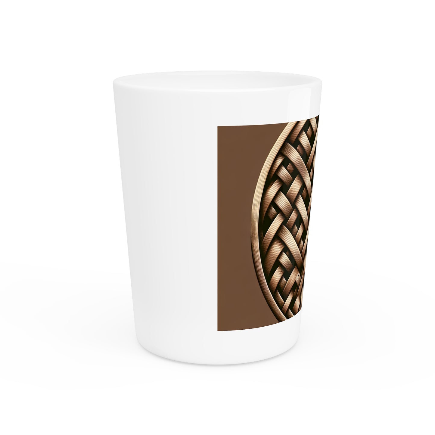 Shot Glass - Brown Wicker Button