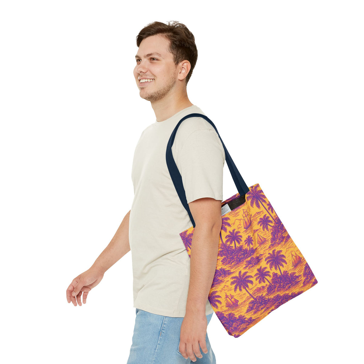 Faraway Toile/Pop Tote Bag - 3 Sizes