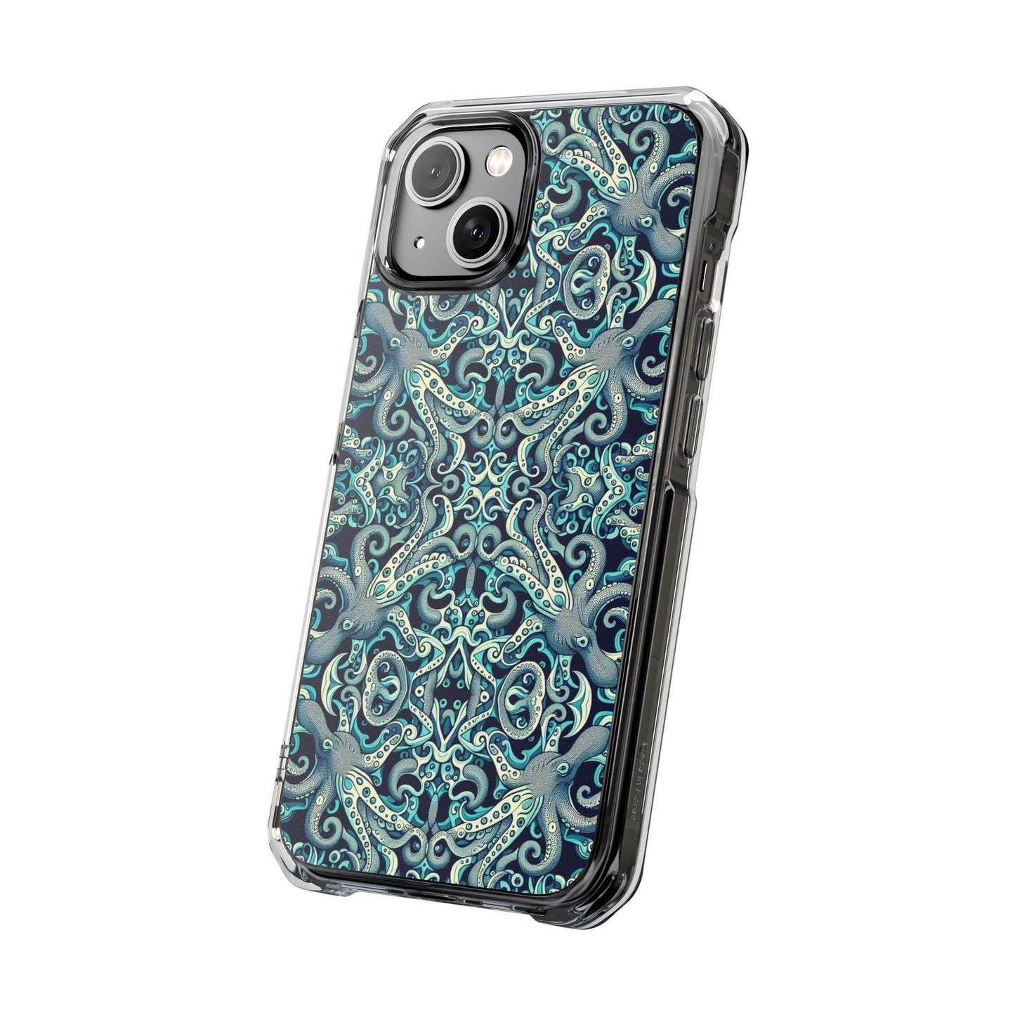 Twisted Aqua Octopus Magnetic Clear Phone Case, Many Models