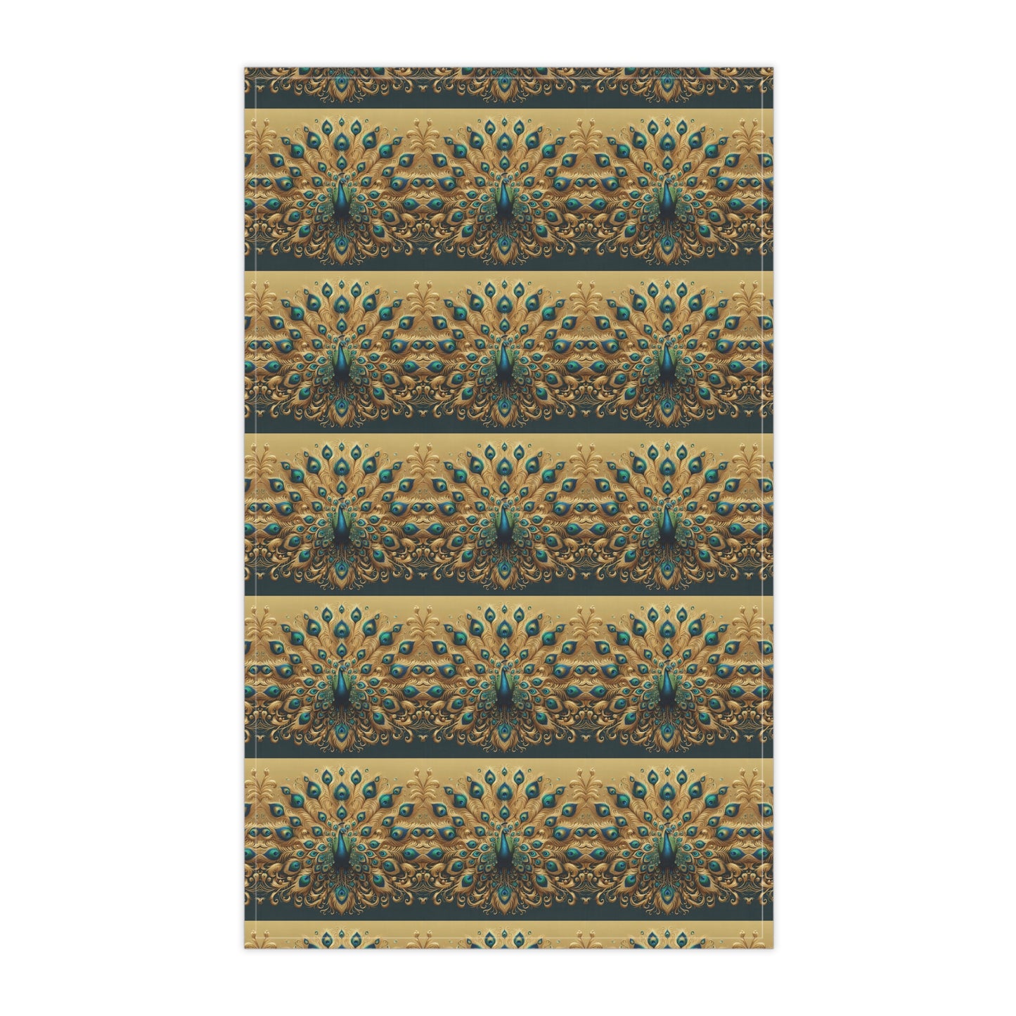 Tea Towels (cotton, poly), Golden Peacocks