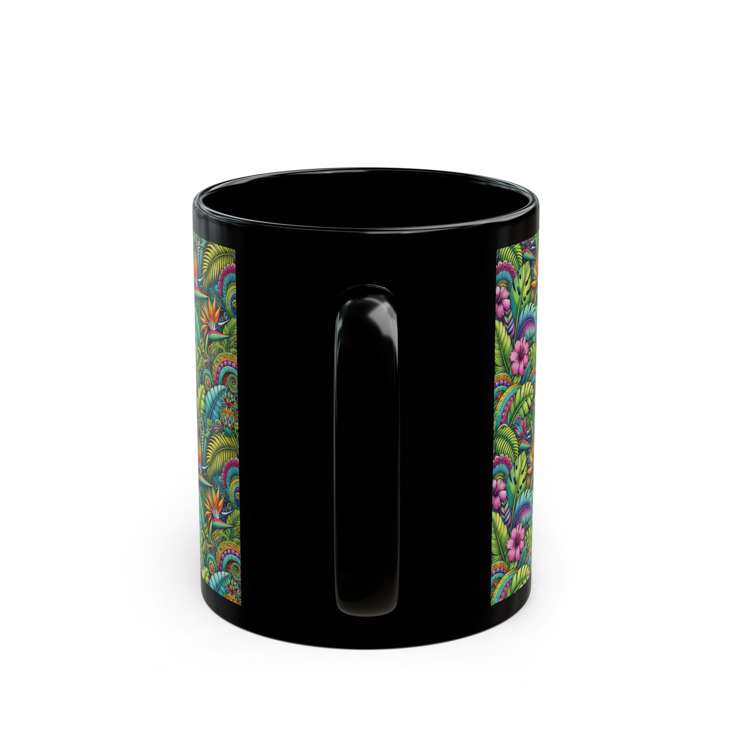 Black Coffee Mug - Rainforest Blooms