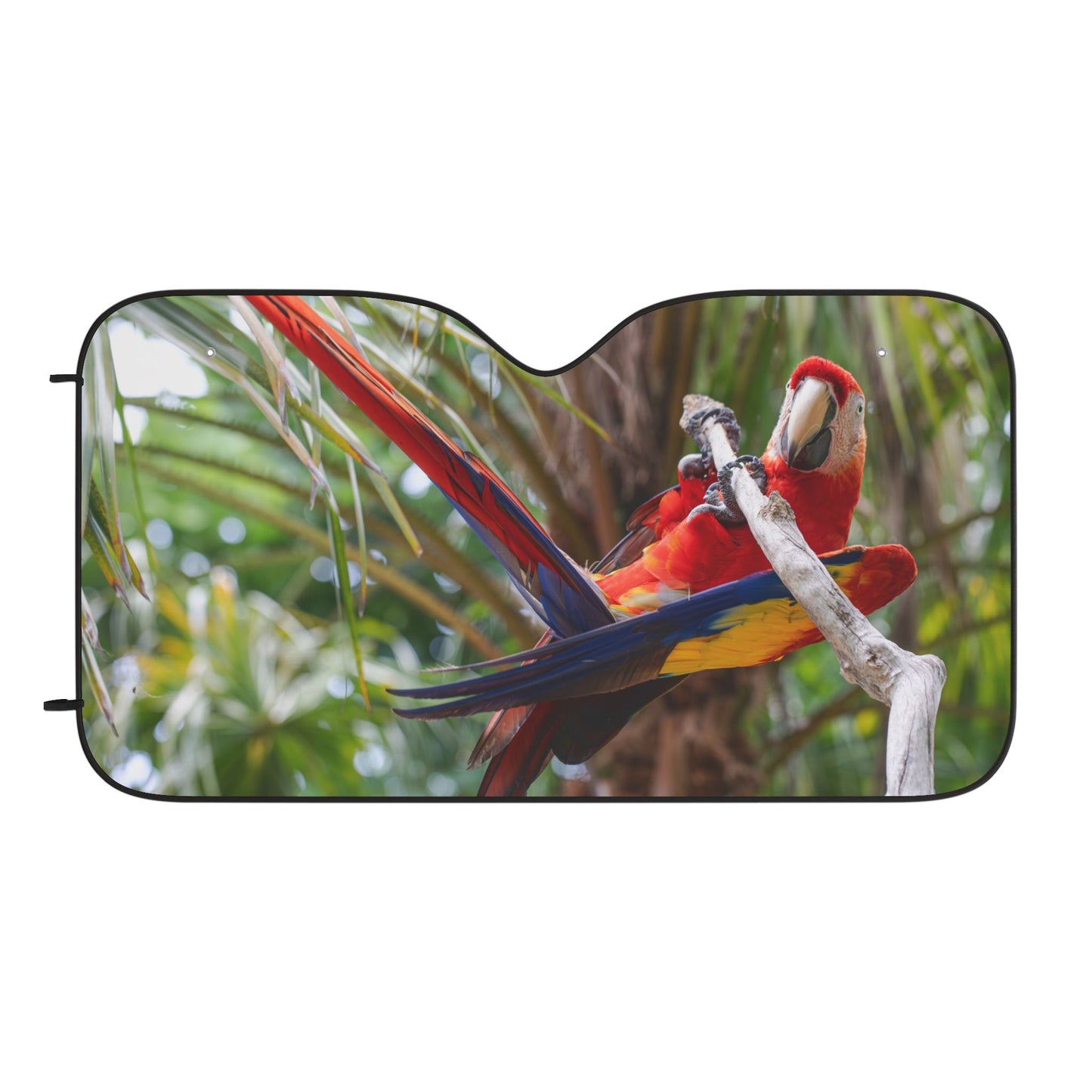 Tropical Floral Car Sun Shades / Perch Up Parrot!