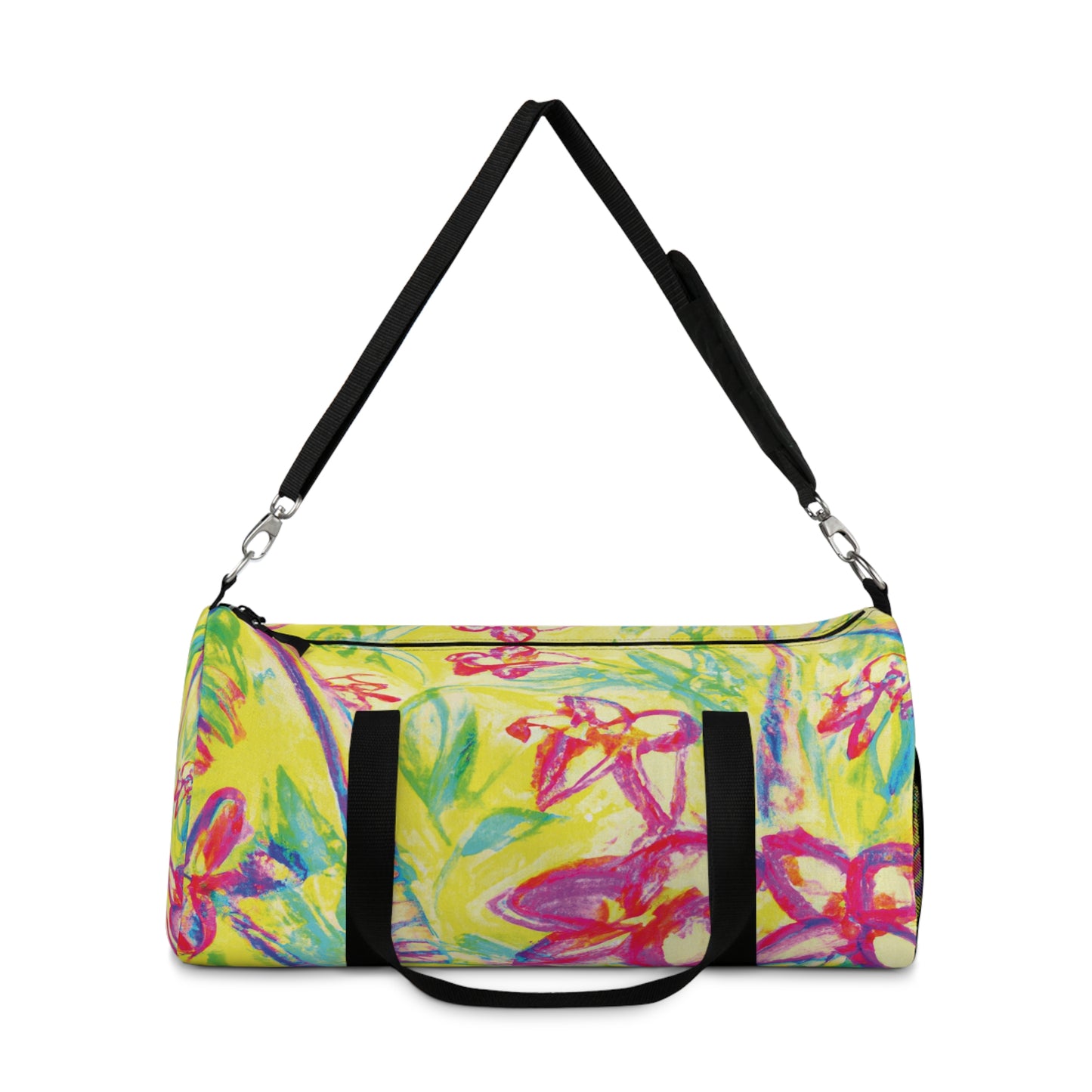 Tropical Rainforest Duffel Bag - Perfect for Travel and Gym / Tropical Doodles, Yellow
