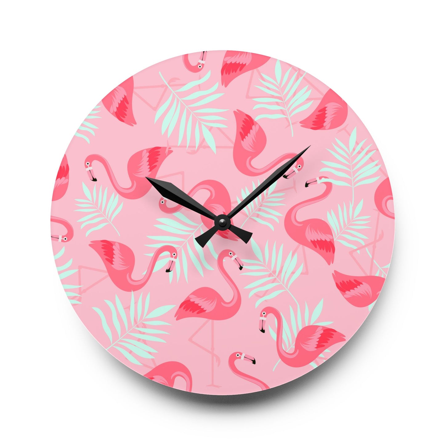 Copy of Acrylic Wall Clock, Rainbow Fronds