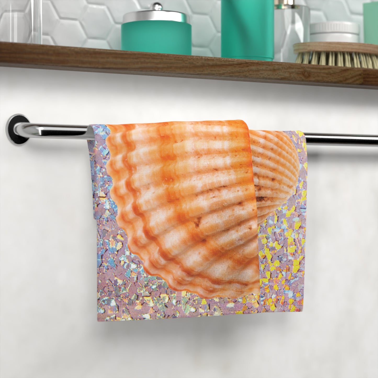 Face Towel - Disco Orange Scallop