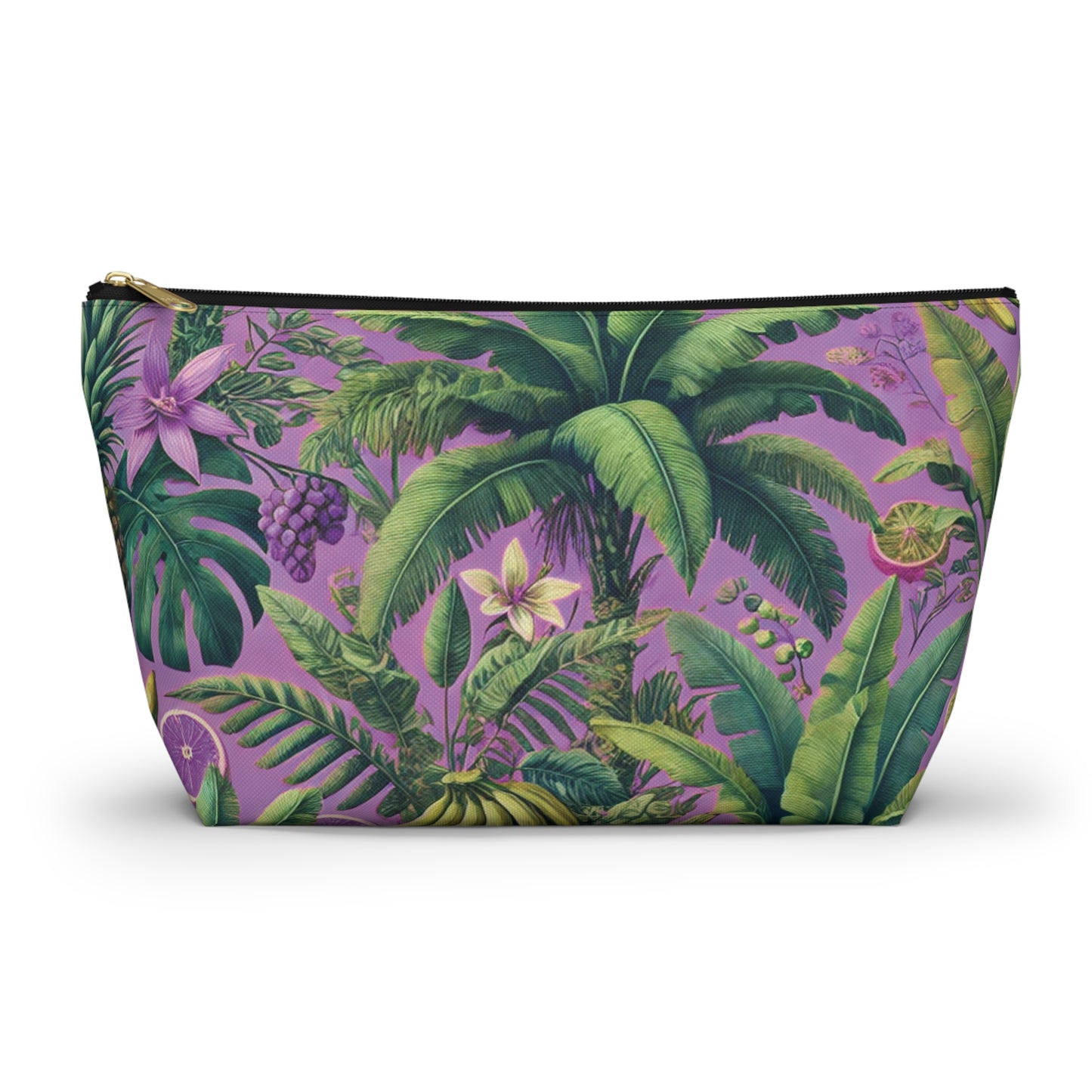 Tropical Accessory Pouch, 2 sizes | Makeup Bag | Perfect for Travel & Everyday Use / More Tropical Fruit, Deep Lilac