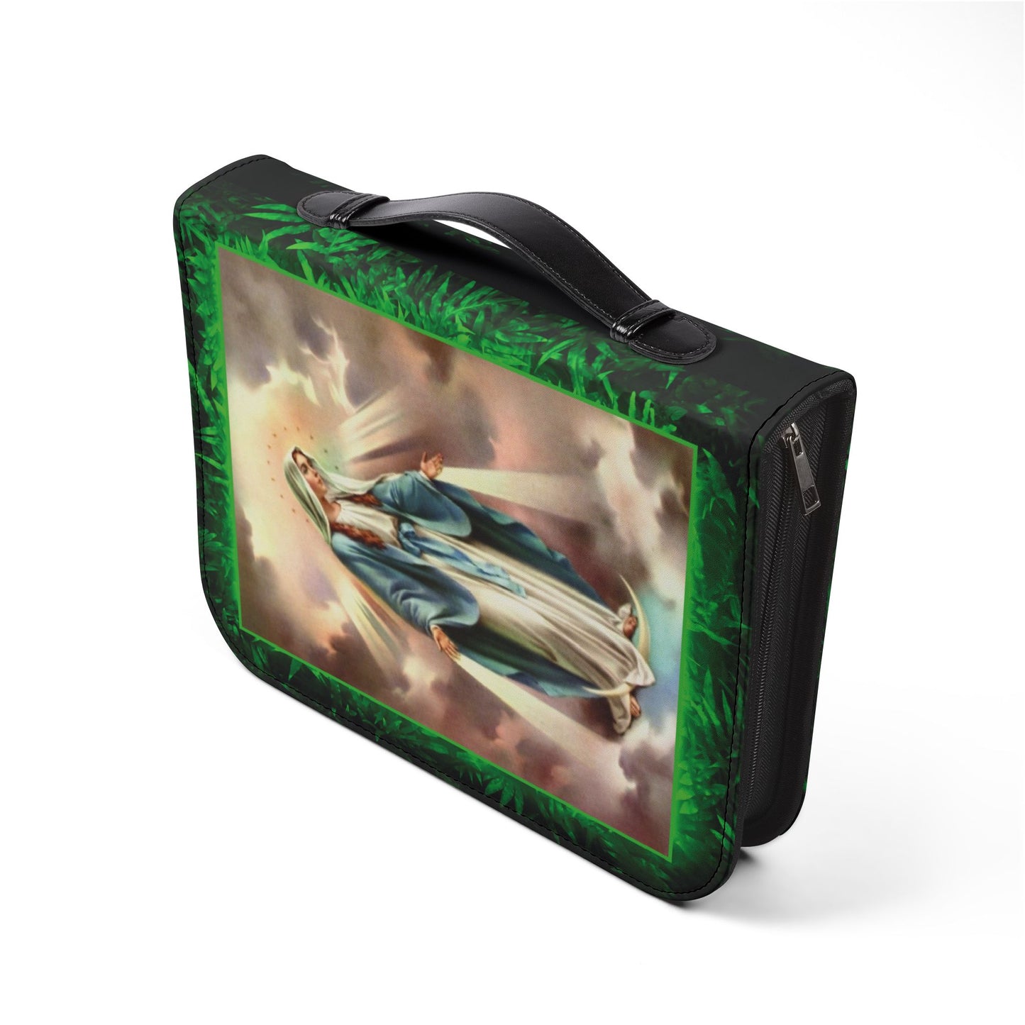 Tropical Glow Bible Cover, Our Lady of Grace / Floral Bible Protector, Christian Church Accessories