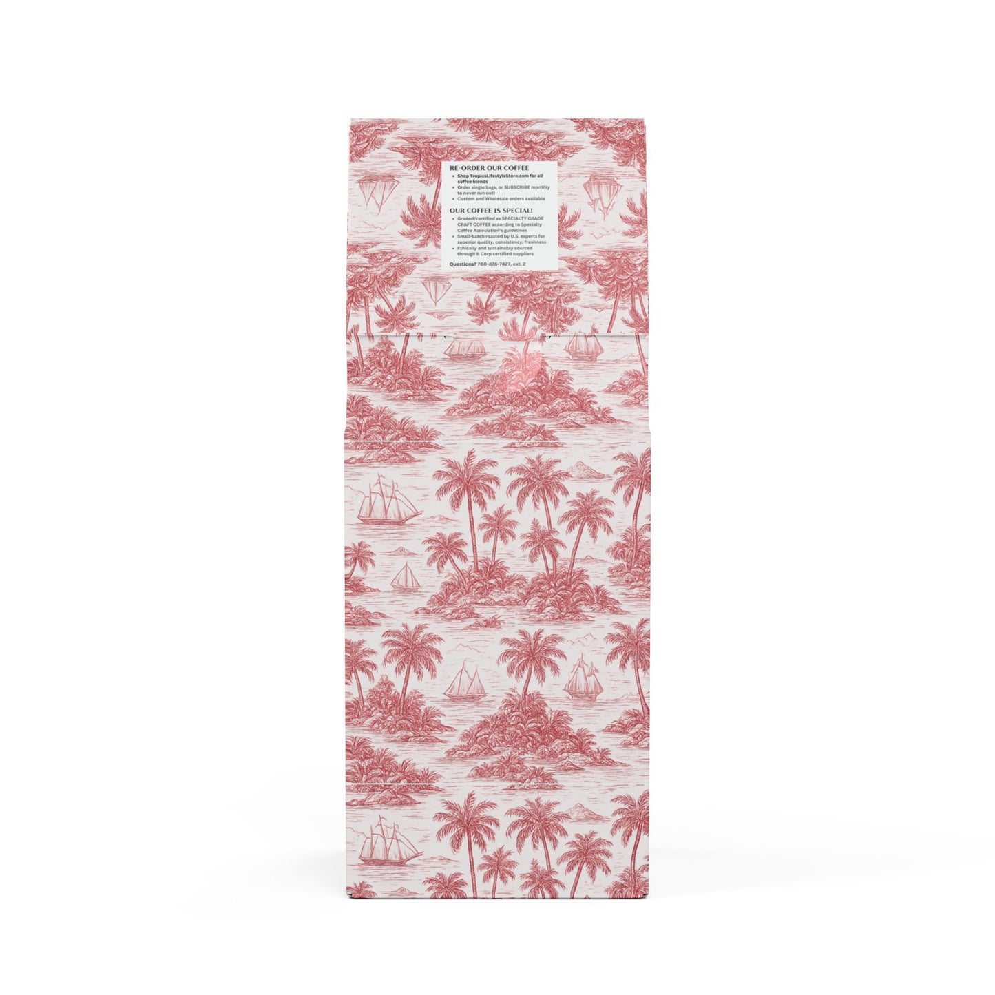 Beach Sunrise Blend™ (Light Roast) Specialty Grade Craft Coffee / Faraway Toile, Red