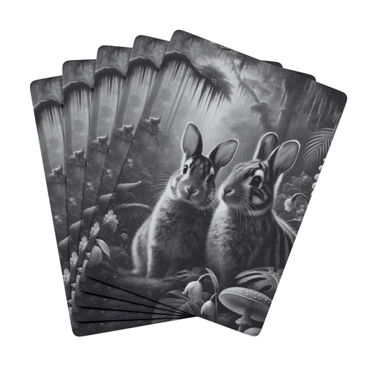 Poker Playing Cards -  Tropical Sumatran Rabbits/Slate