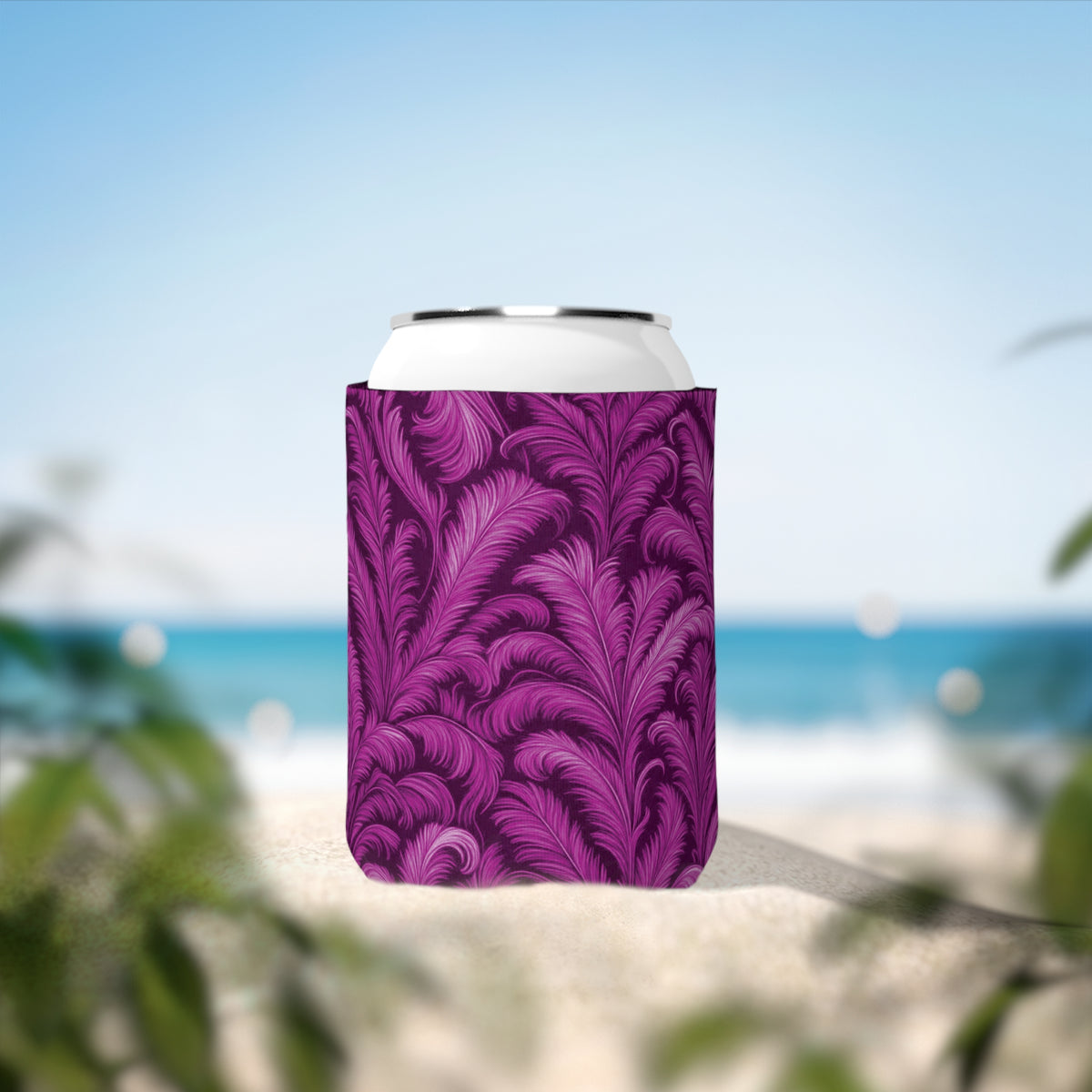 Rocco Hot Pink Can Cooler Sleeve - Perfect for Outdoor Picnics
