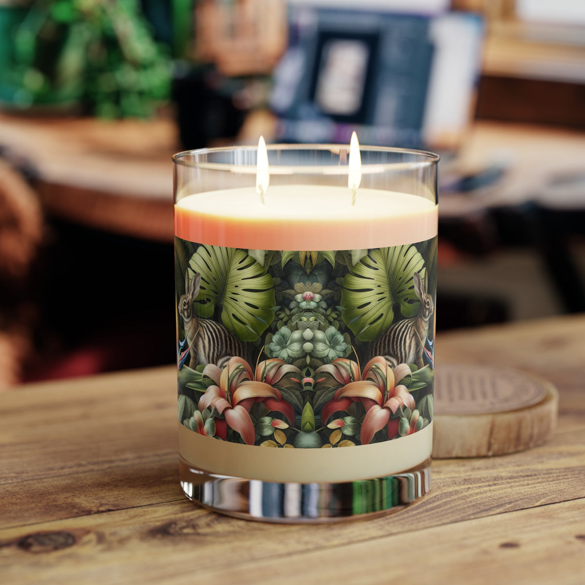 Rainforest Rabbit Outing Scented Candle - 11oz Full Glass, Tropical Decor