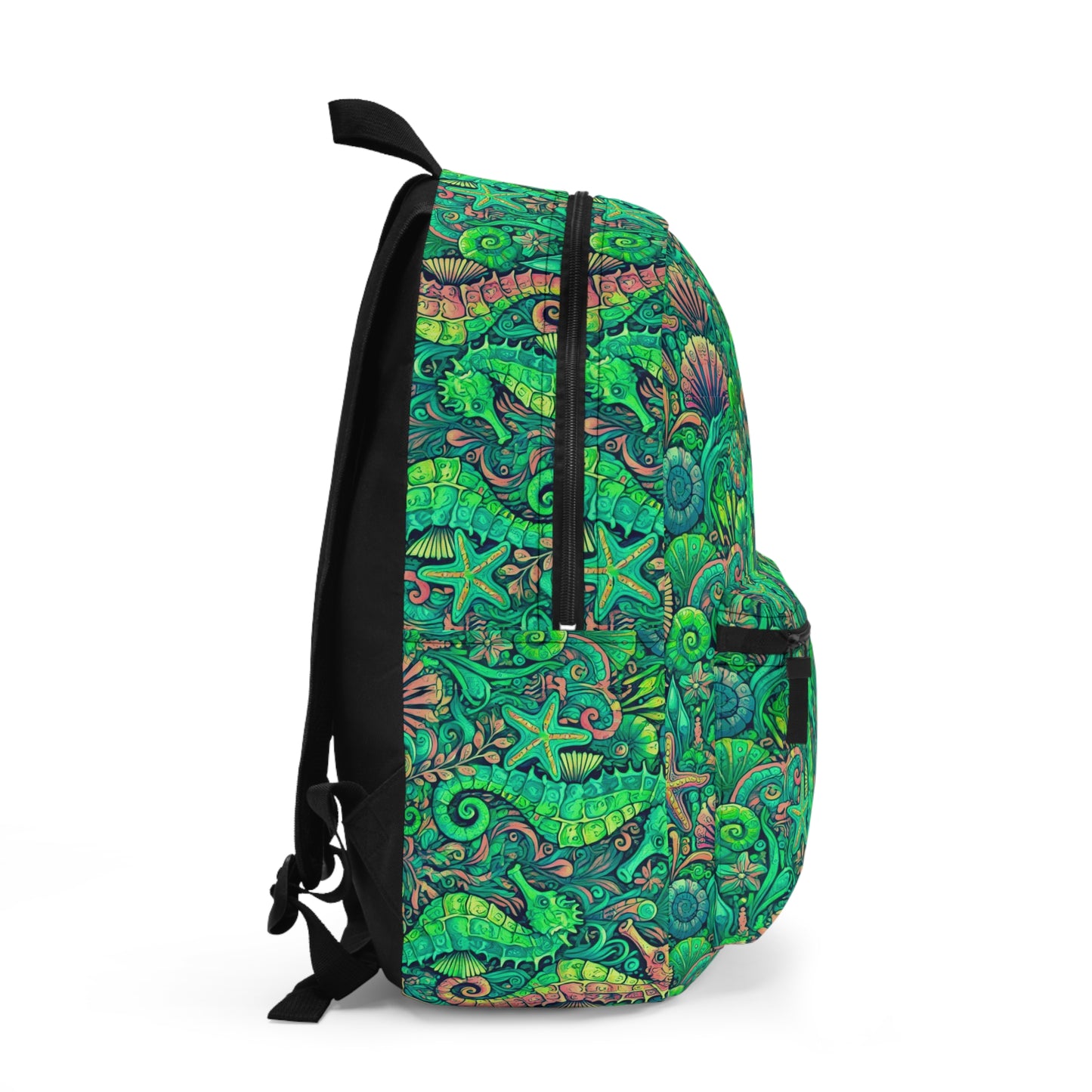 Tropical Backpack / Seahorses, Lime