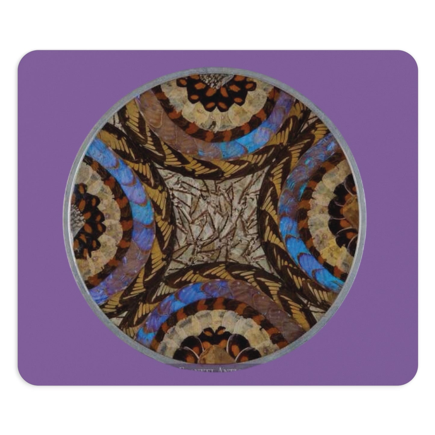 Tropical Mouse Pad, 2 Shapes - Beach Vibes for Home Office & Gamer / Real Butterfly Wing Art, Lt. Purple