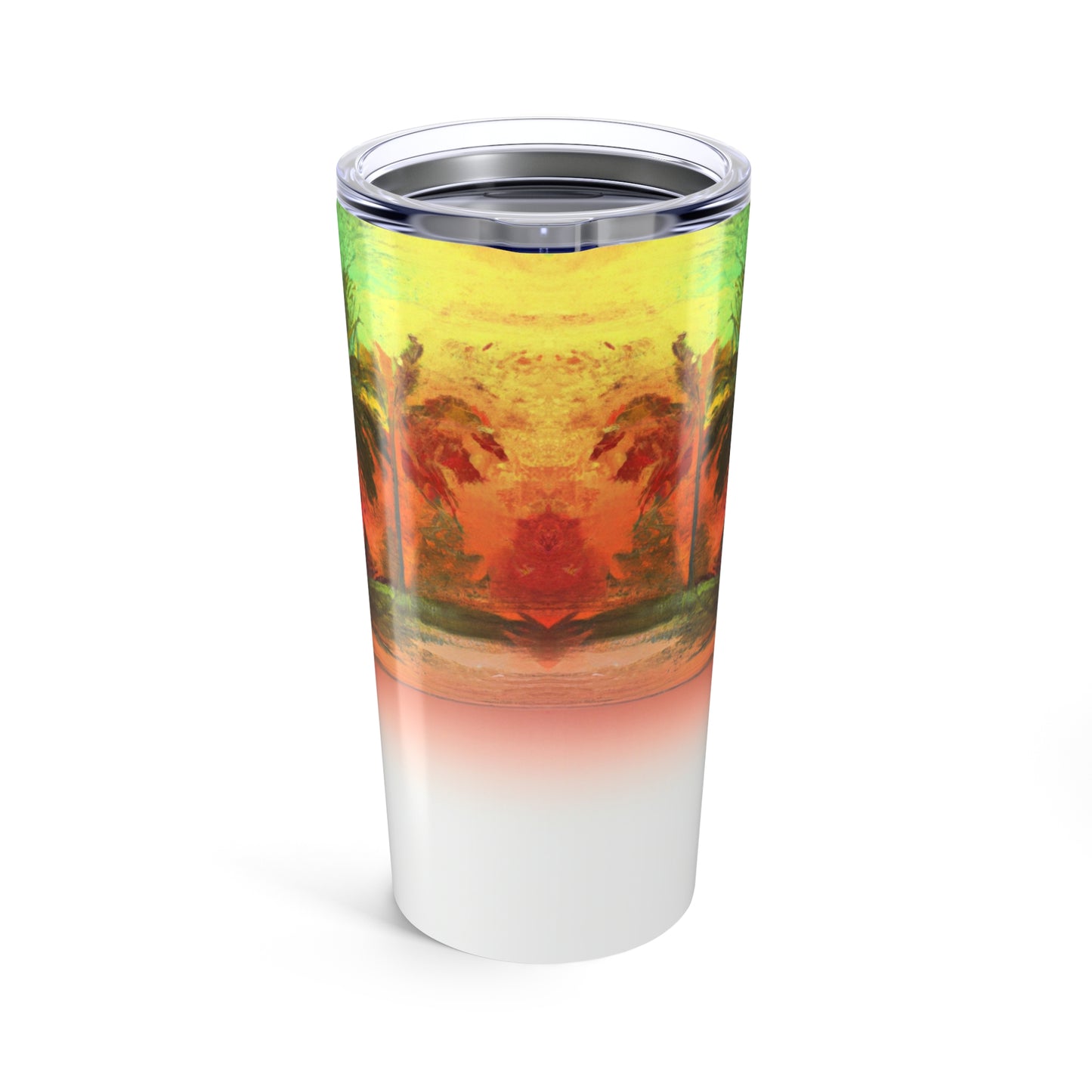 20oz Tropical Glossy Tumbler, Stainless Steel / Ombre Beach