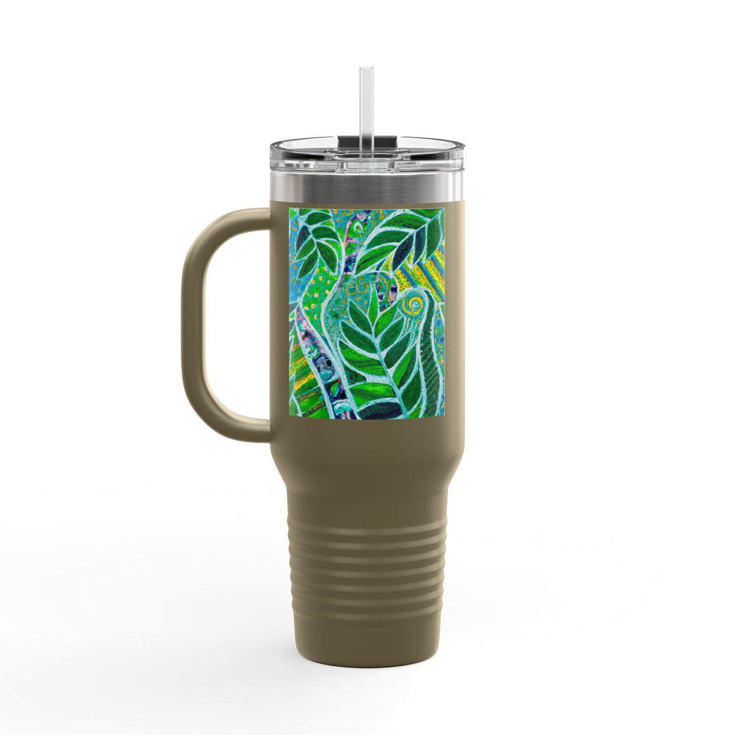 Amazon Whimsy/Green Insulated Travel Mug - 40oz - Perfect for Outdoor Adventures
