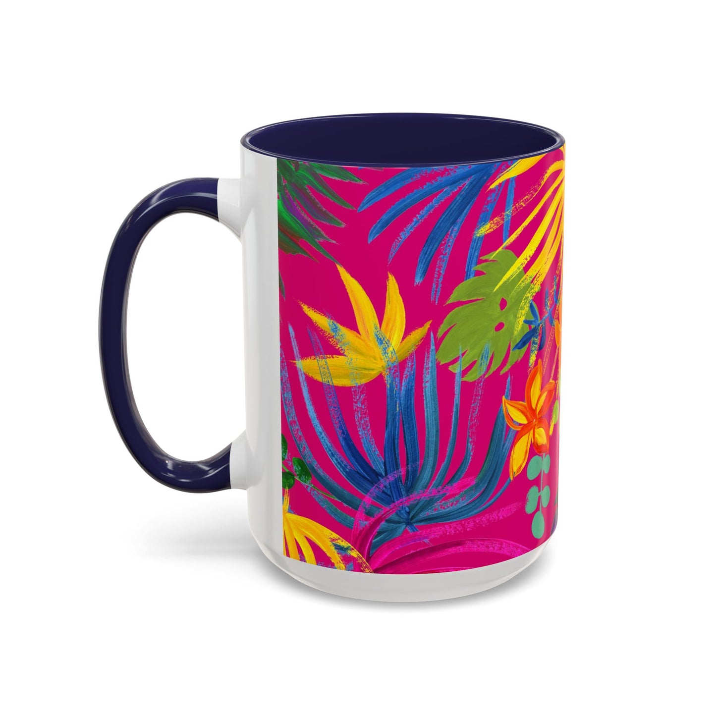 Accent Coffee Mug | Tropical-Inspired Drinkware / Exotic Flora