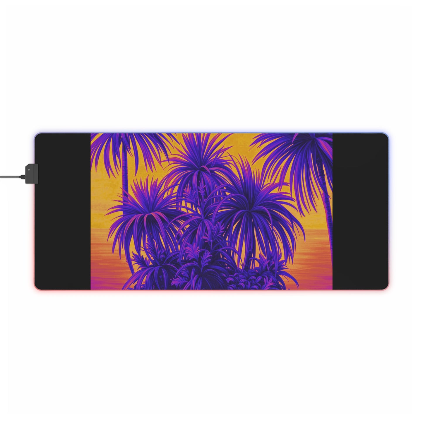 LED Gaming Mouse Pad With Vibrant RGB Lighting, 4 Sizes / Tiny Palm Island, Pop