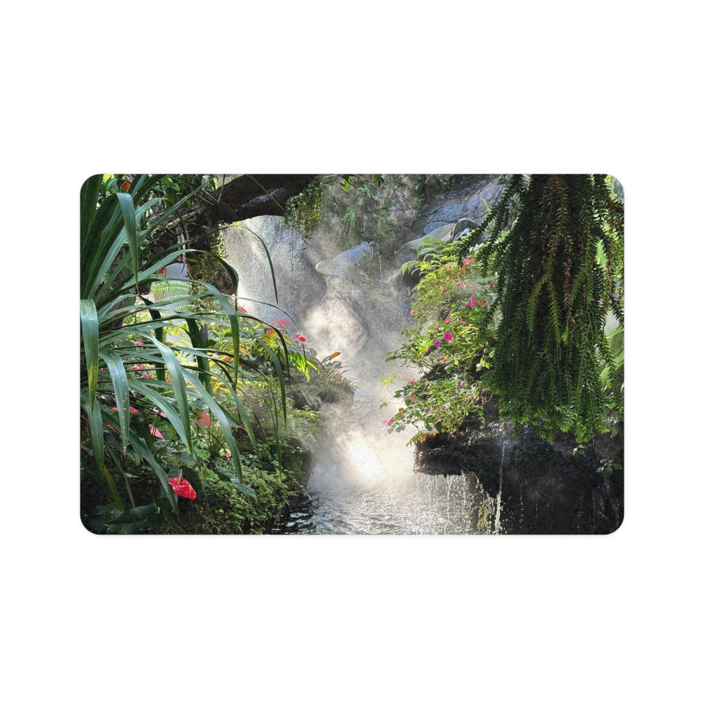 Pet Food Mat (12x18) - Misty Rainforest River