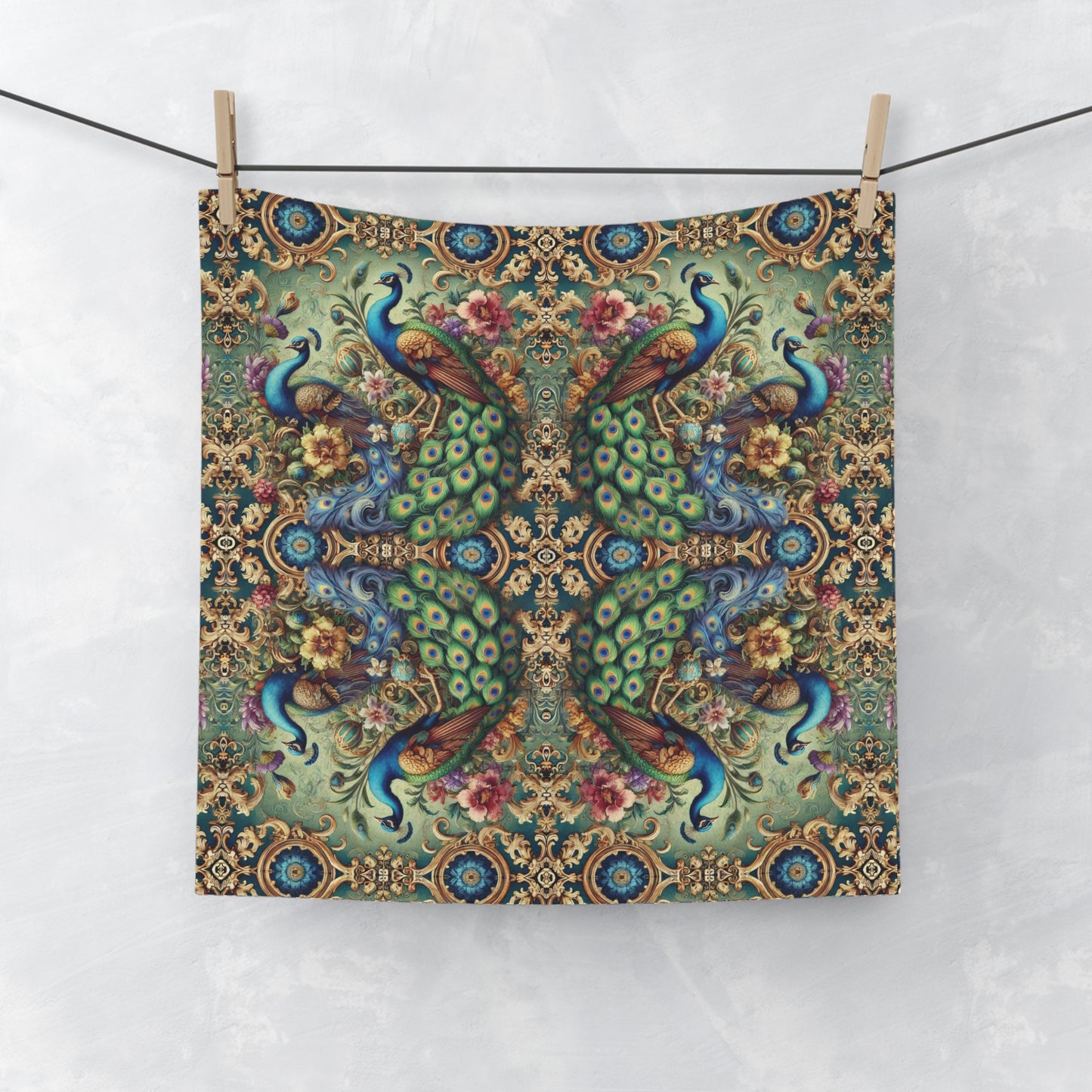Face Towel - Kaleido Peacock Royals