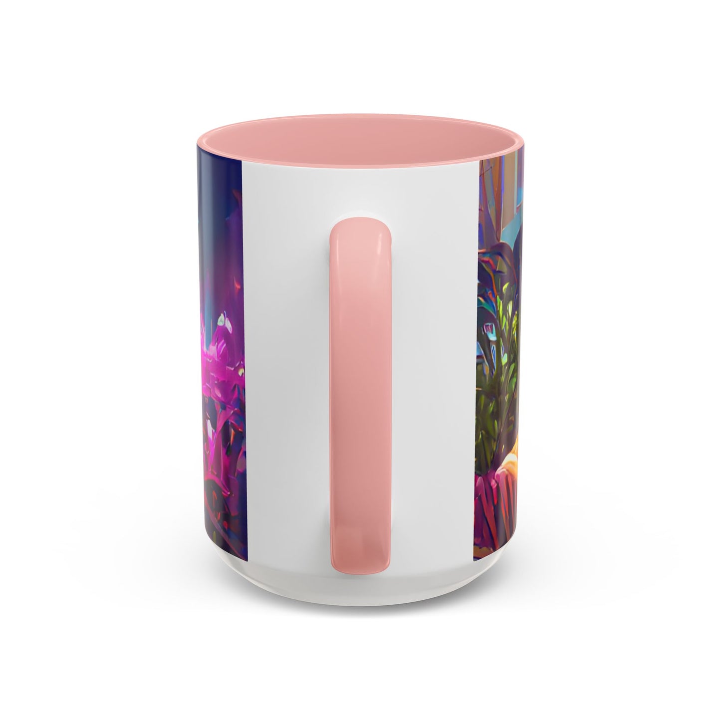 Accent Coffee Mug (11, 15oz) - Midnight Kiss in Tropical Garden