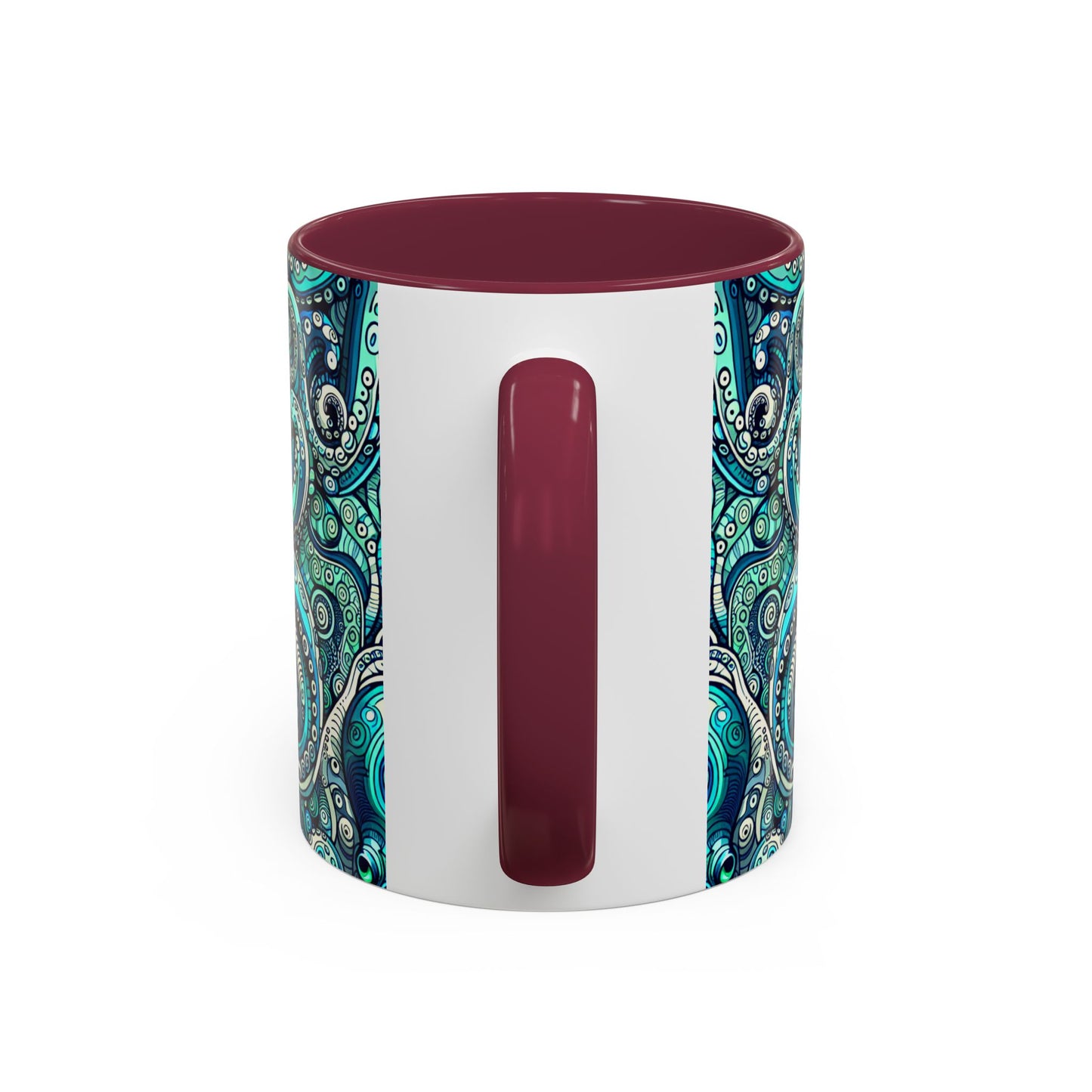 Accent Color Coffee Mug, Many Colors - 11oz & 15oz / Aqua Octopus