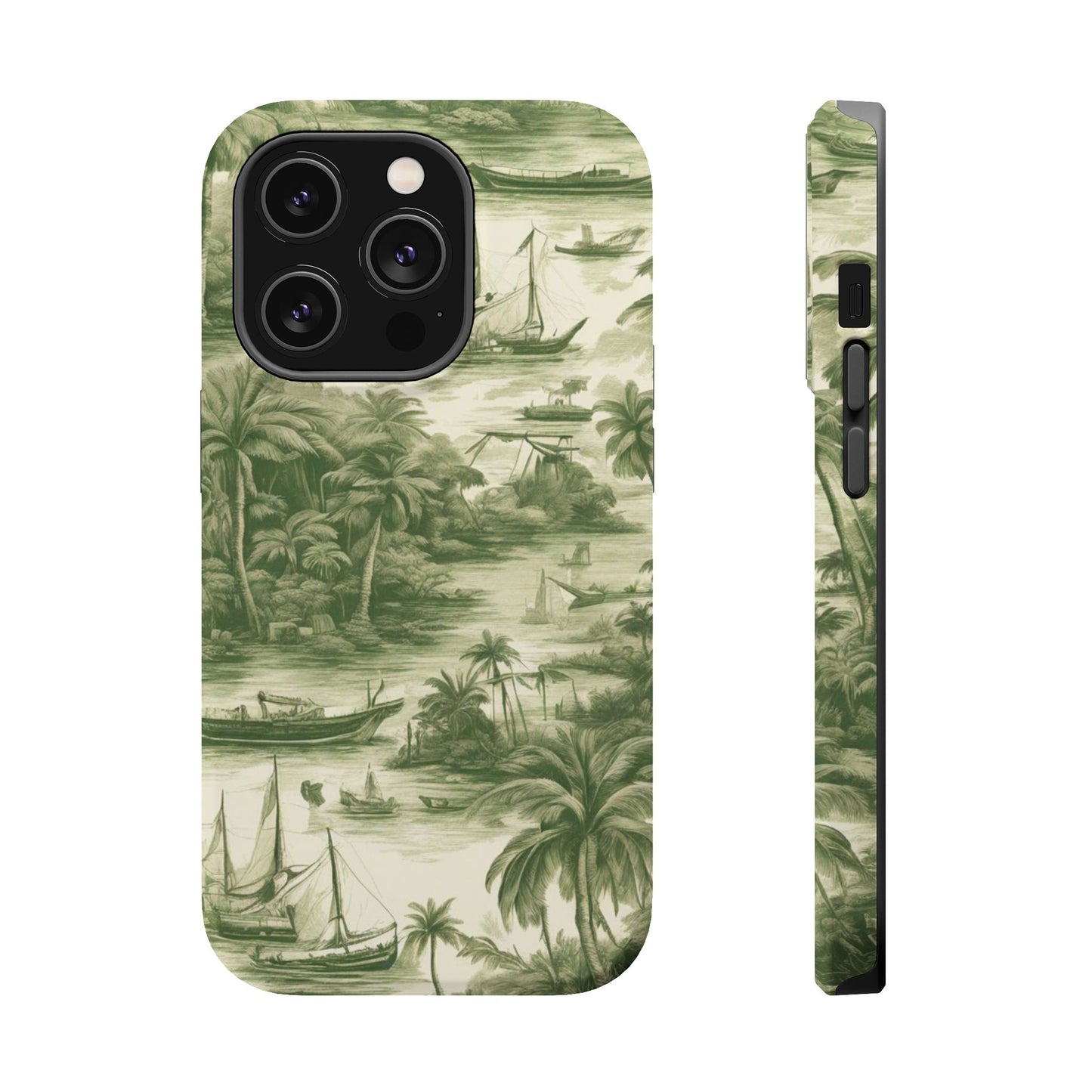 Magnetic Tough Cases, Tropical Toile #1, Green, Various Models