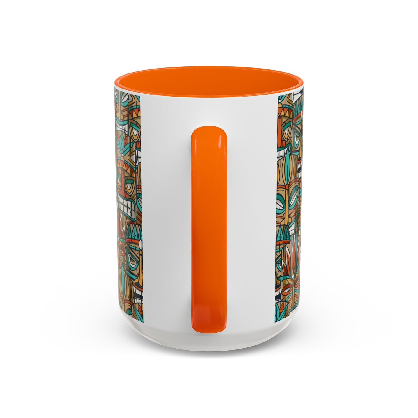 Accent Coffee Mug (11, 15oz), 8 Colors - Turquoise Tiki Party