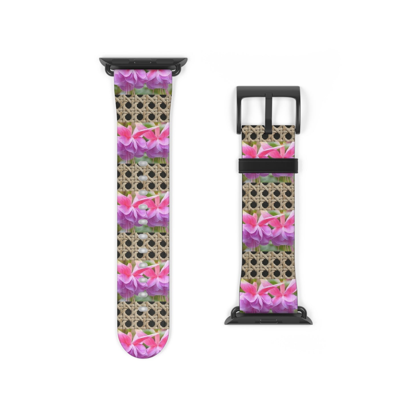 Apple Watch Band - Tropical Wicker and Two Fuchsias