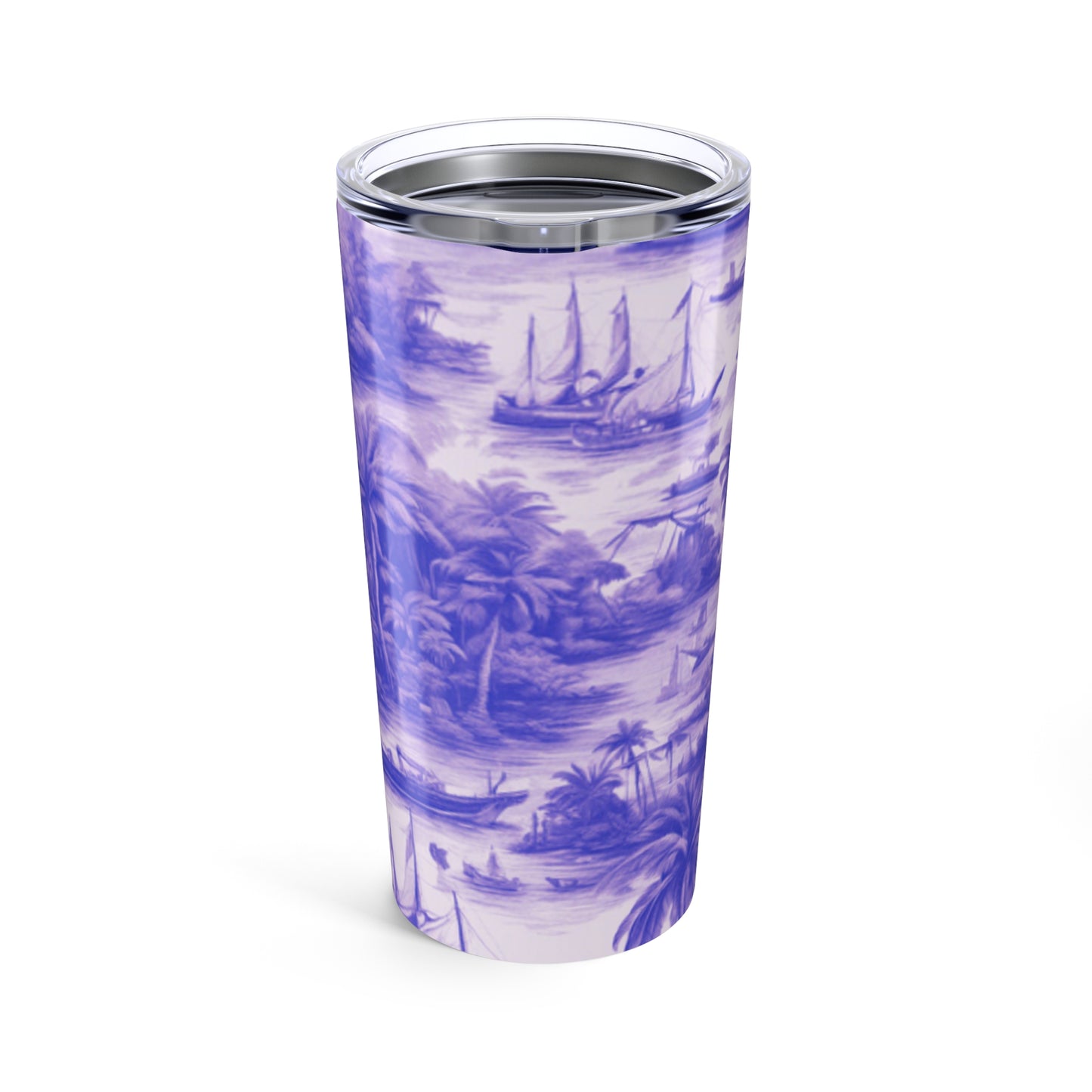 20oz Tropical Glossy Tumbler -Tropical Toile, Purple
