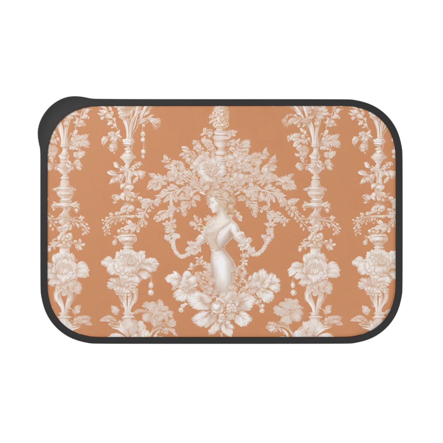 Bento Box with Utensils - Tropical Toile #1, melon