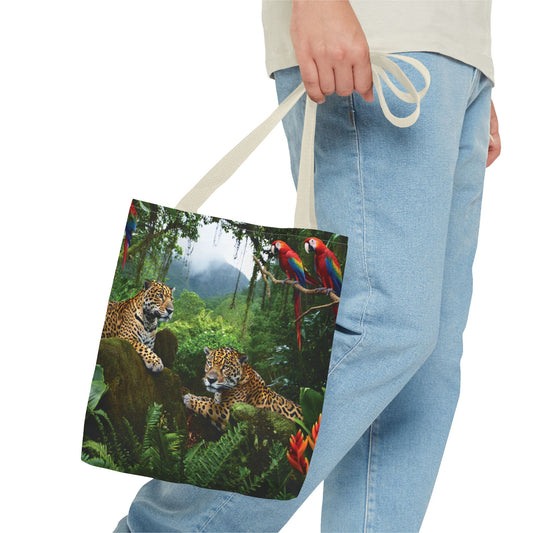 Jaguars and Parrots Tote Bag - 3 Sizes
