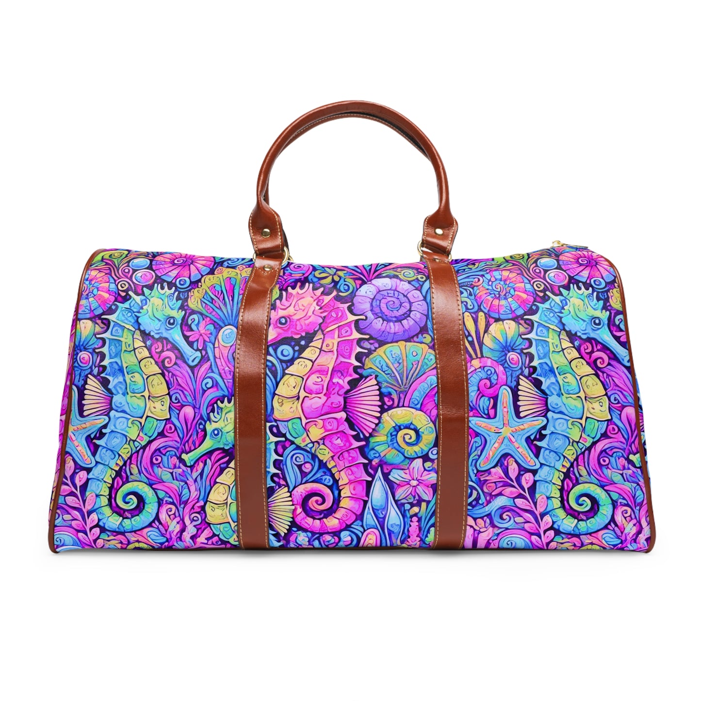 Tropical Waterproof Travel Bag - Perfect for Beach Getaways / Seahorses, Fantasy POP