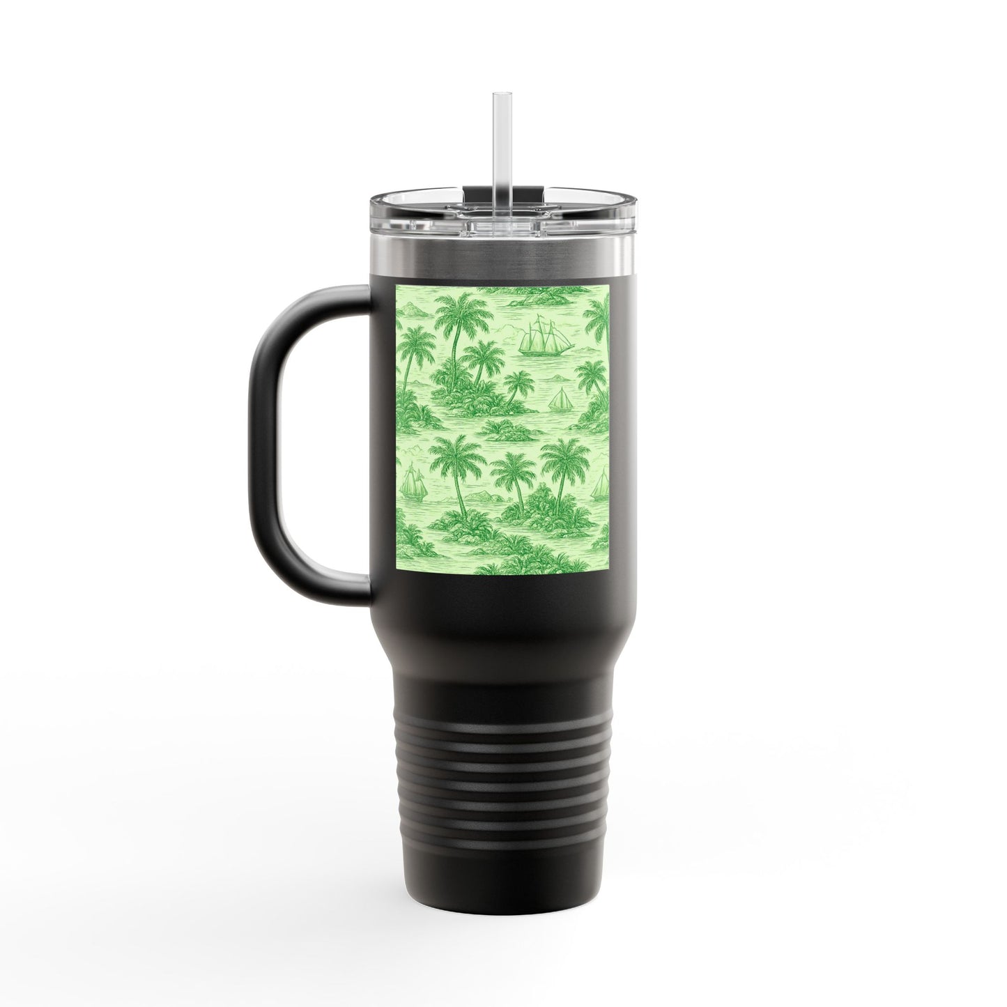 Insulated Travel Mug, 40oz / Faraway Toile/Green - Perfect for Outdoor Adventures