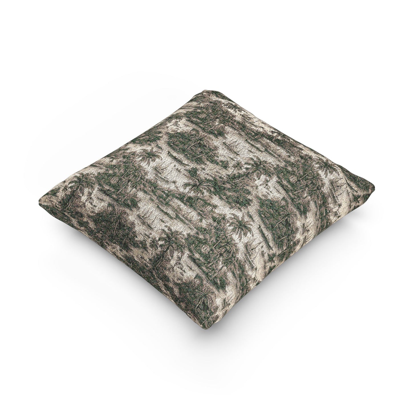 Woven Pillow, 17"W x 18"L ~ Tropical Toile, Dark