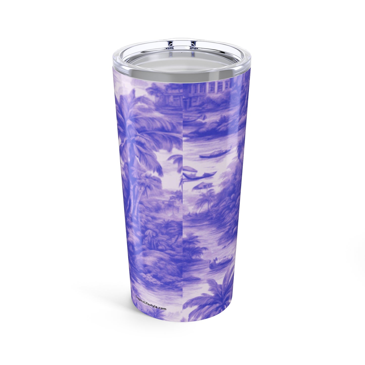 20oz Tropical Glossy Tumbler -Tropical Toile, Purple