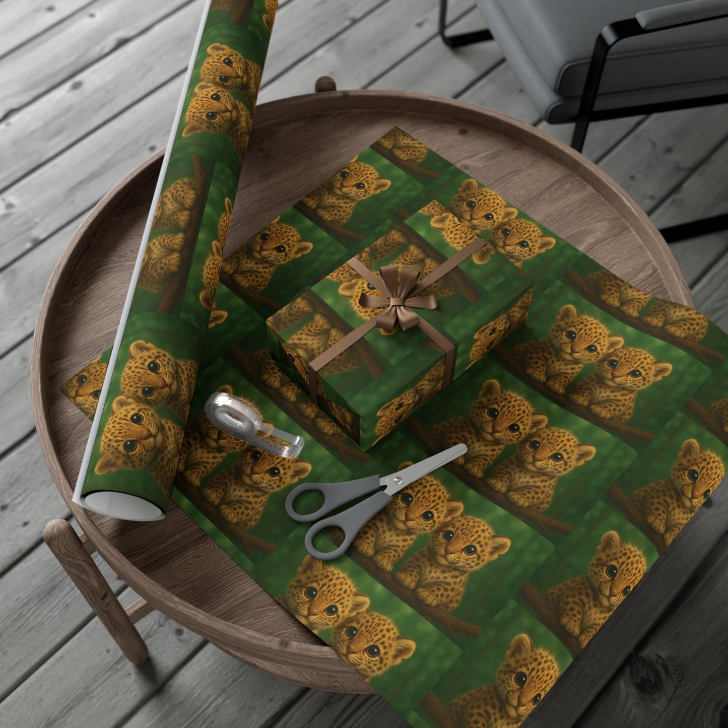Wrapping Paper - Tropical Gift Wrap for All Occasions / 3 Sizes, 2 Finishes / Baby Jaguars