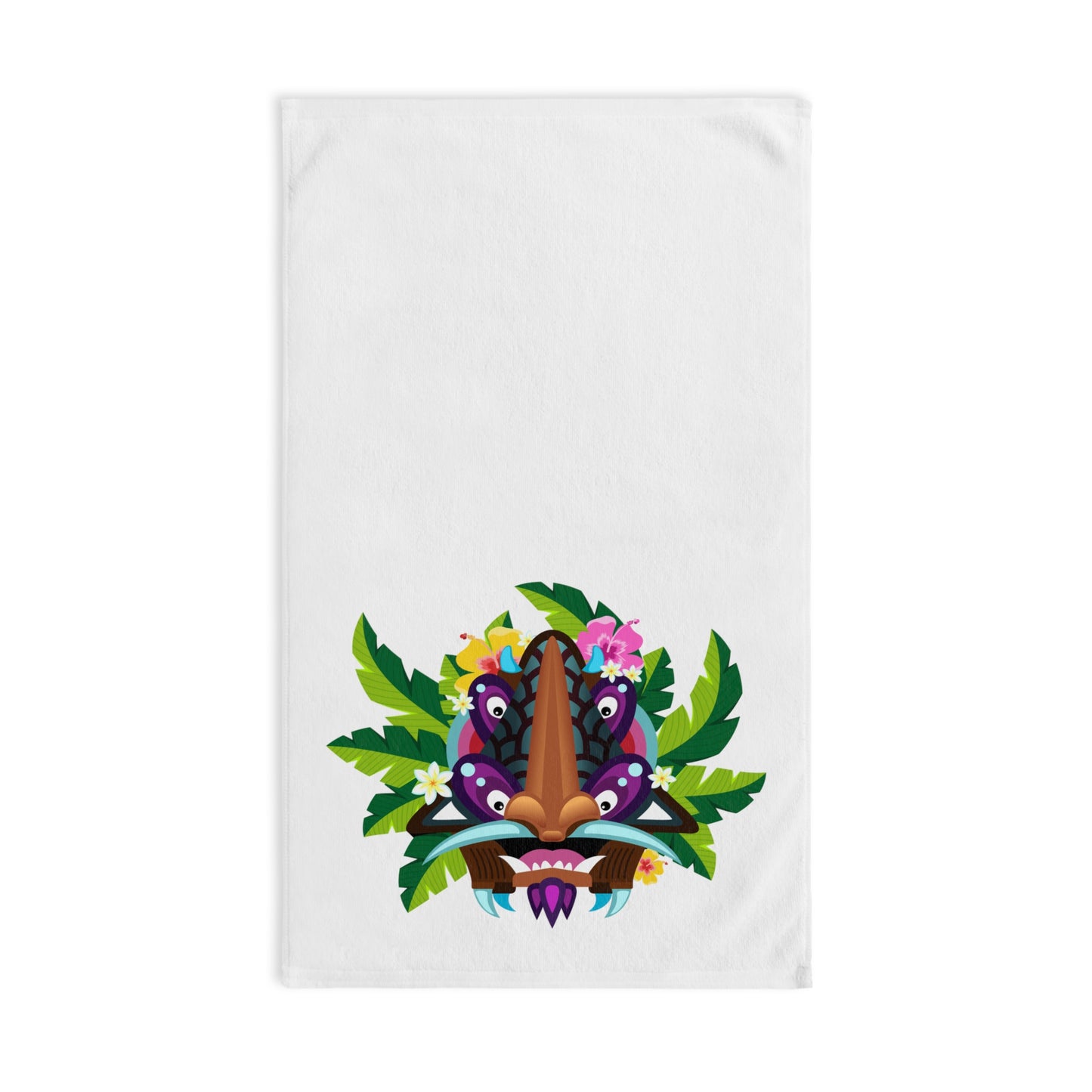 Tropical Paradise Hand Towel - Vibrant Tiki Design for Kitchen or Bath / Tiki Boss Edward