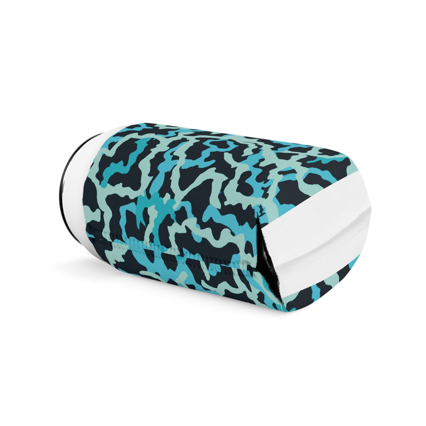 Coral Threads/Turquoise Can Cooler Sleeve - Perfect for Outdoor Picnics