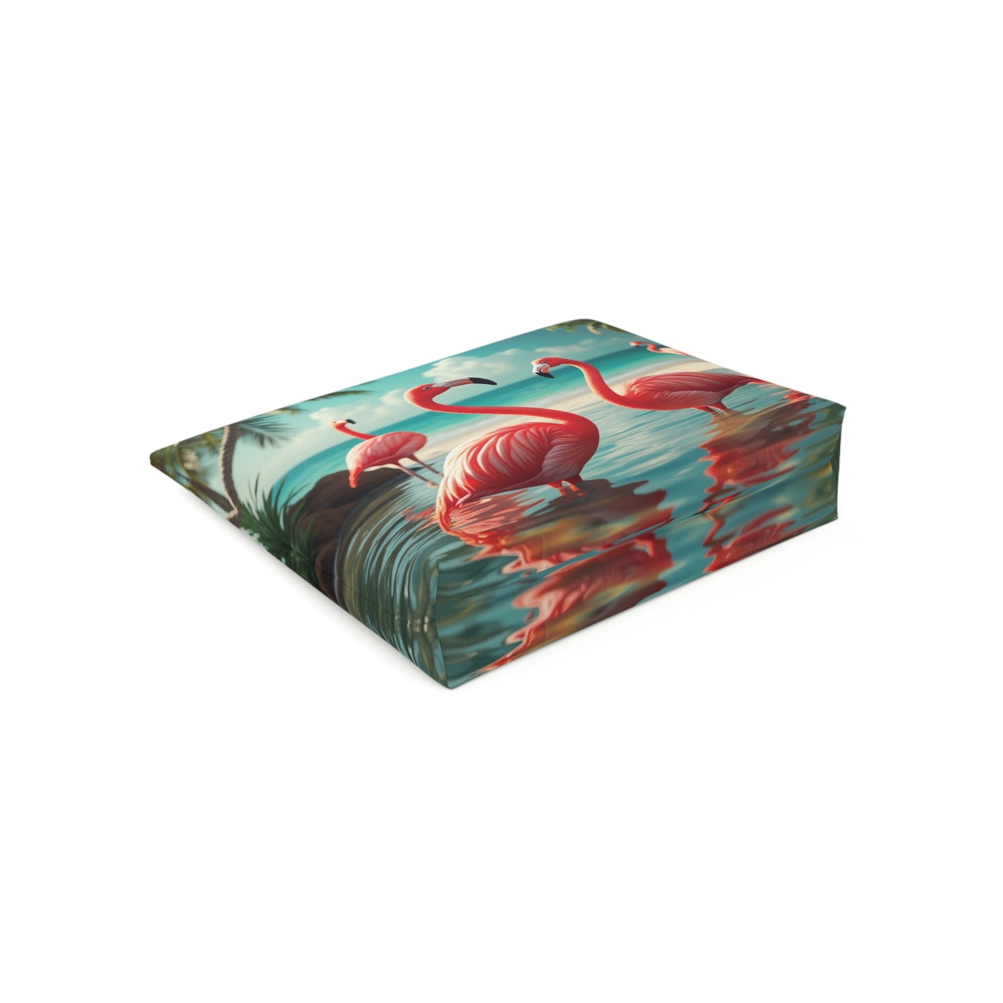 Tropical Cotton Cosmetic Bag, Makeup Pouch, 5 Sizes / Flamingo Morning Dip