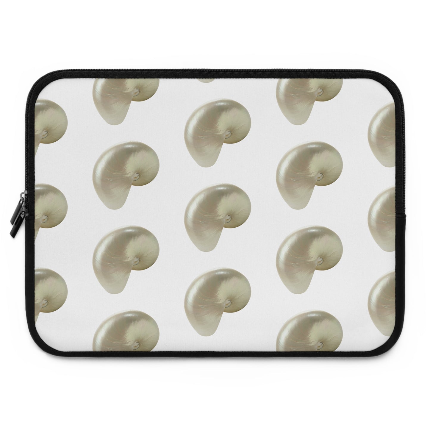 Tropical Laptop Sleeve, 5 Sizes - Perfect for Beach Lovers & Students / Lustrous White Nautilus Shell, White
