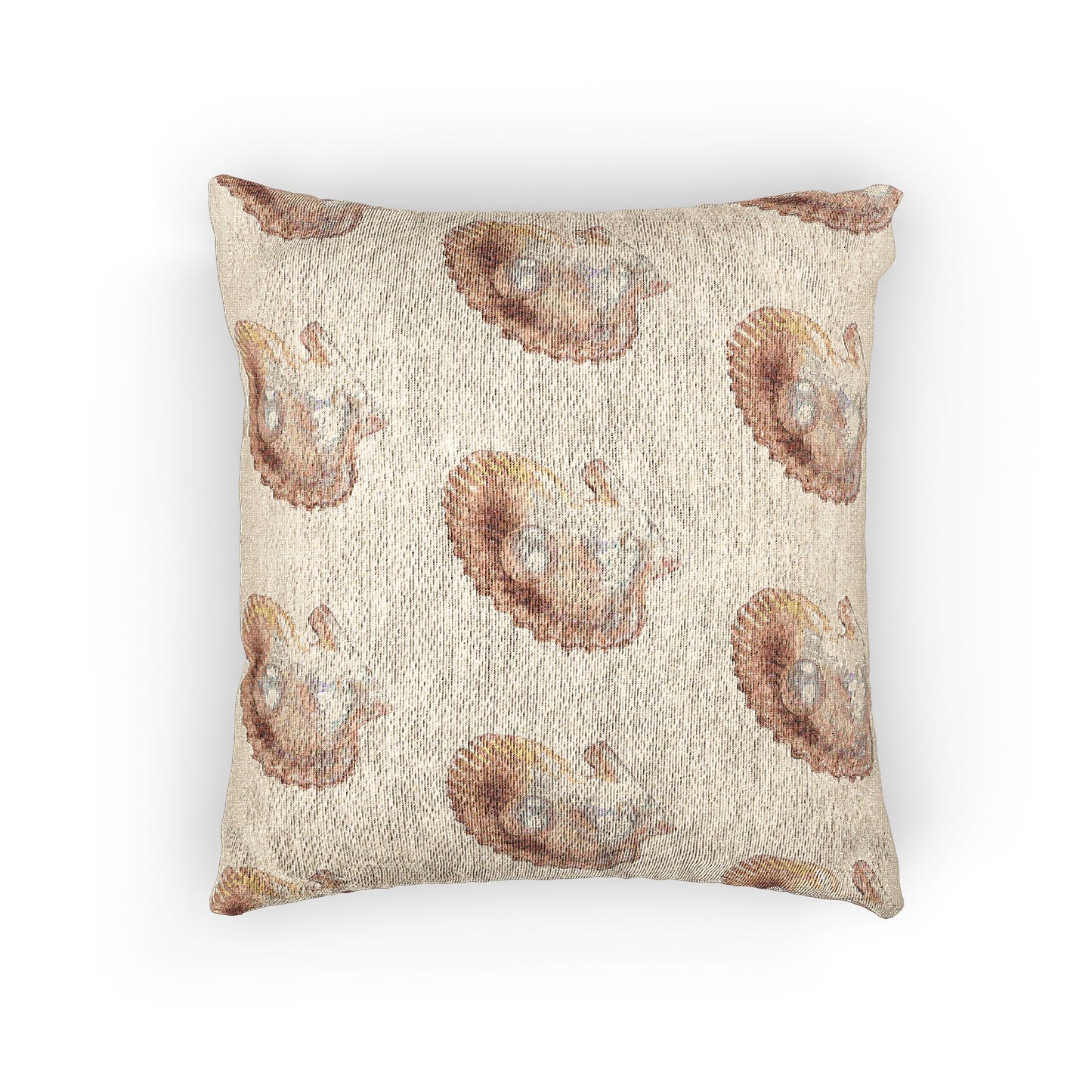 Woven Pillow, 17"W x 18"L - FW Peach Pearl Oyster