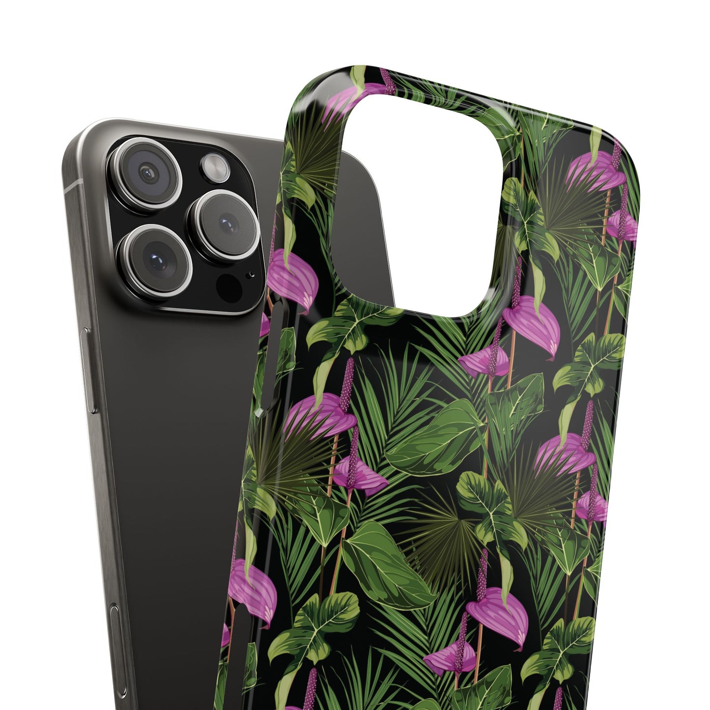 Slim Phone Cases - Anthurium and Palm