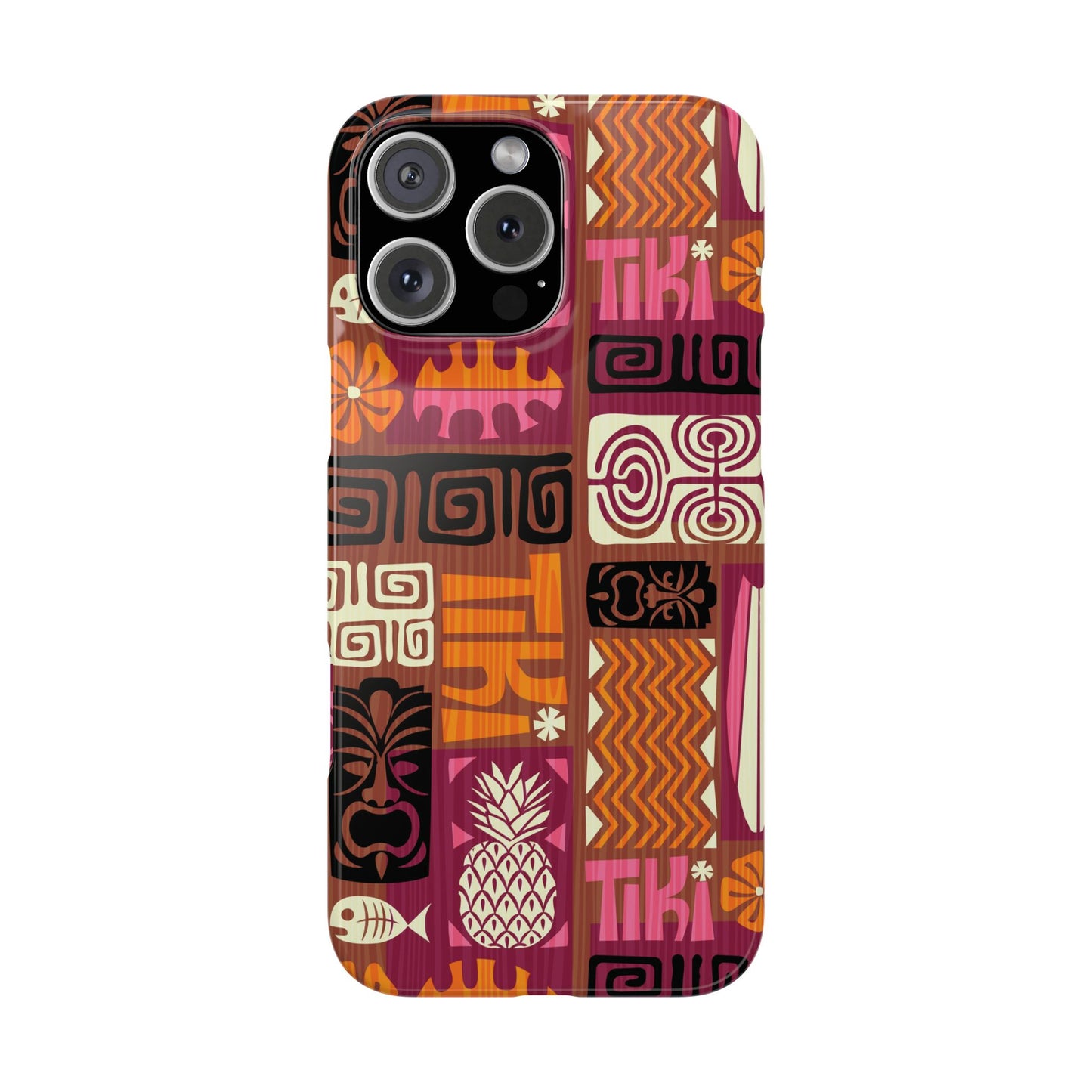 Slim Phone Cases - Tiki Poster Pink/Orange