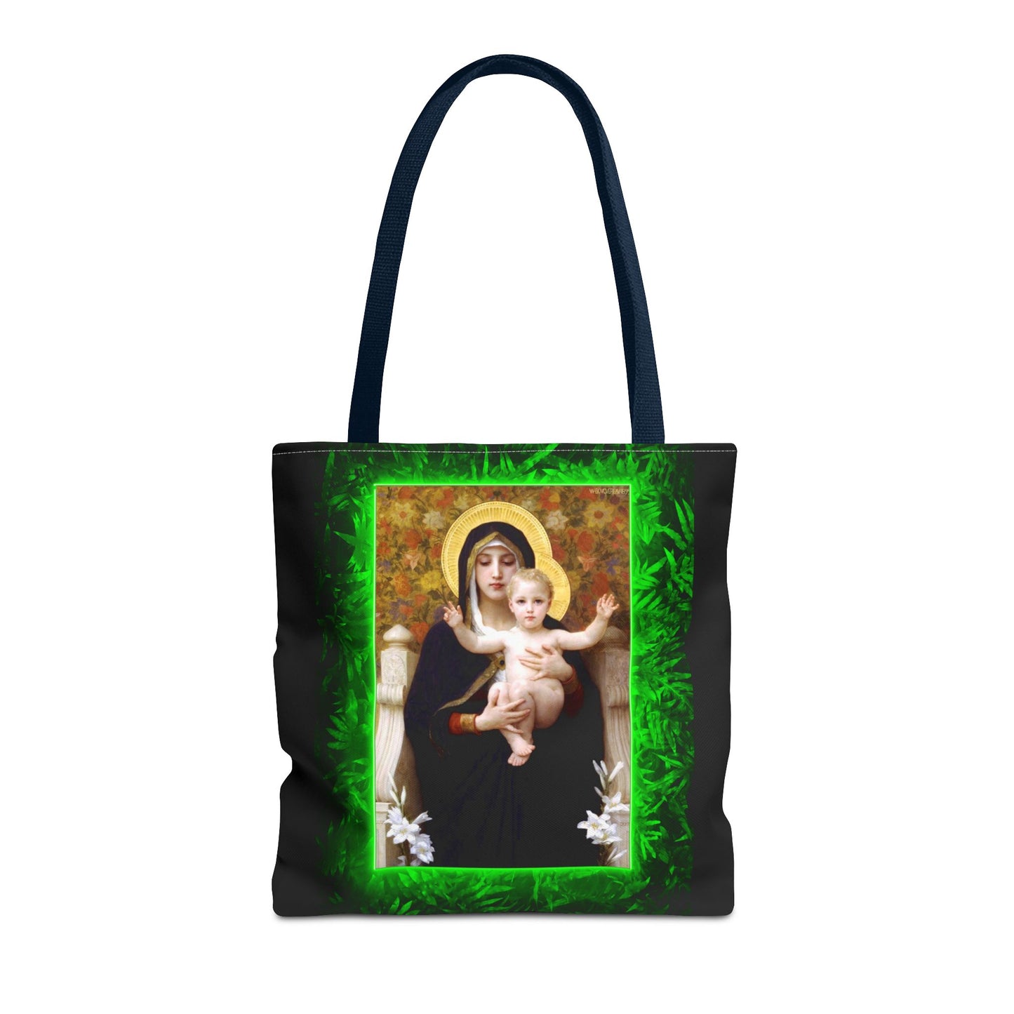 Religious Madonna of the Lilies Tropical Tote Bag - 3 Sizes