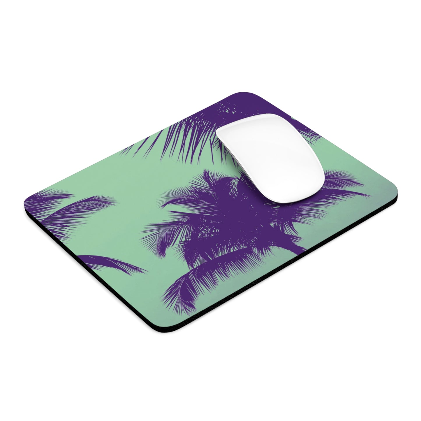 Coastal Mouse Pad, 2 Shapes - Beach Vibes for Home Office & Gamer / Palm Glow, Minty