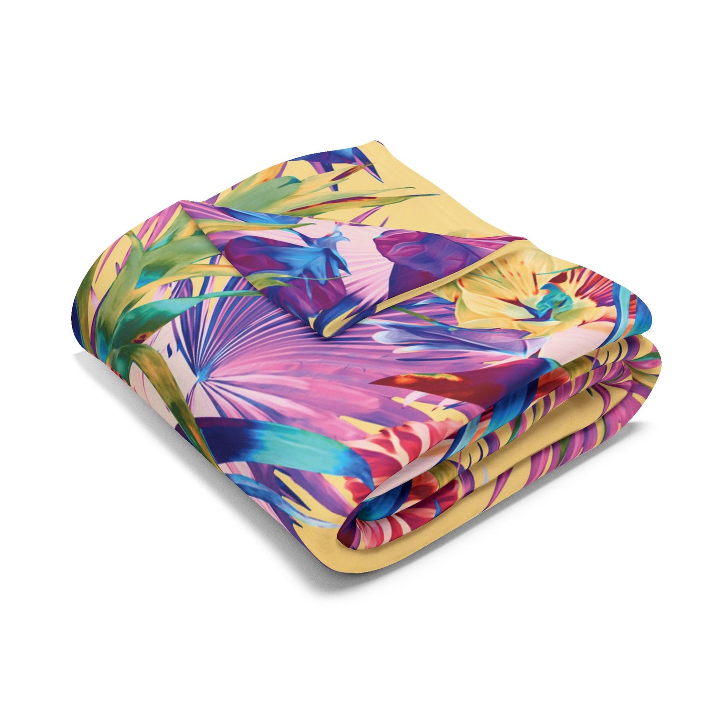 Sorbet Plant Palooza Fleece Blanket - Colorful Tropical Botanical Design