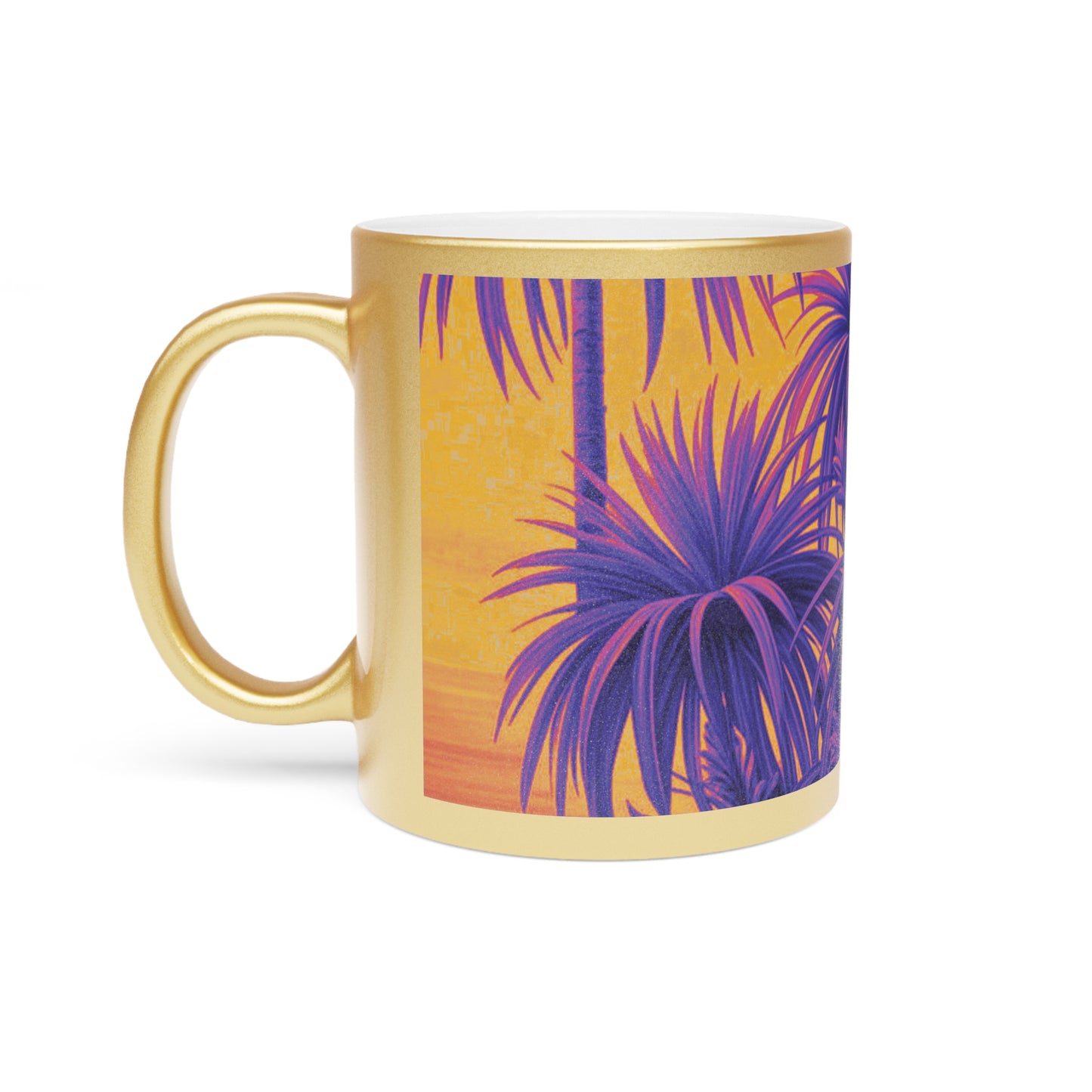 Tropical Metallic Mug, Gold or Silver - Tiny Palm Island Pop